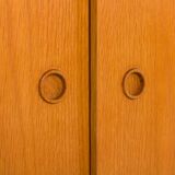 Scandinavian oak wall unit by PS System, Randers, Denmark, 1970s