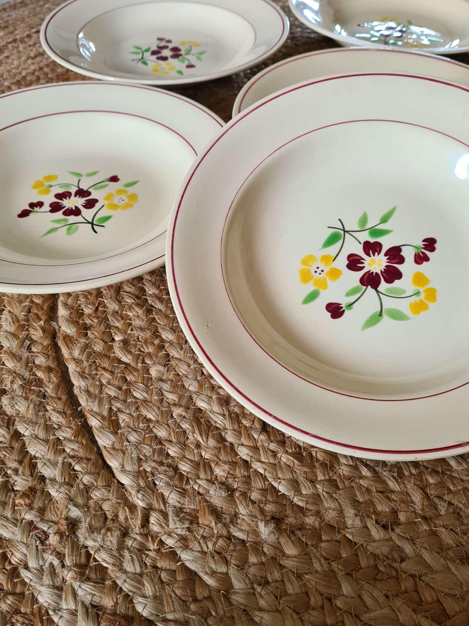 7 hollow earthenware plates from Salins