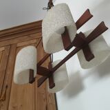 Scandinavian style hanging lamp in perspex and wood