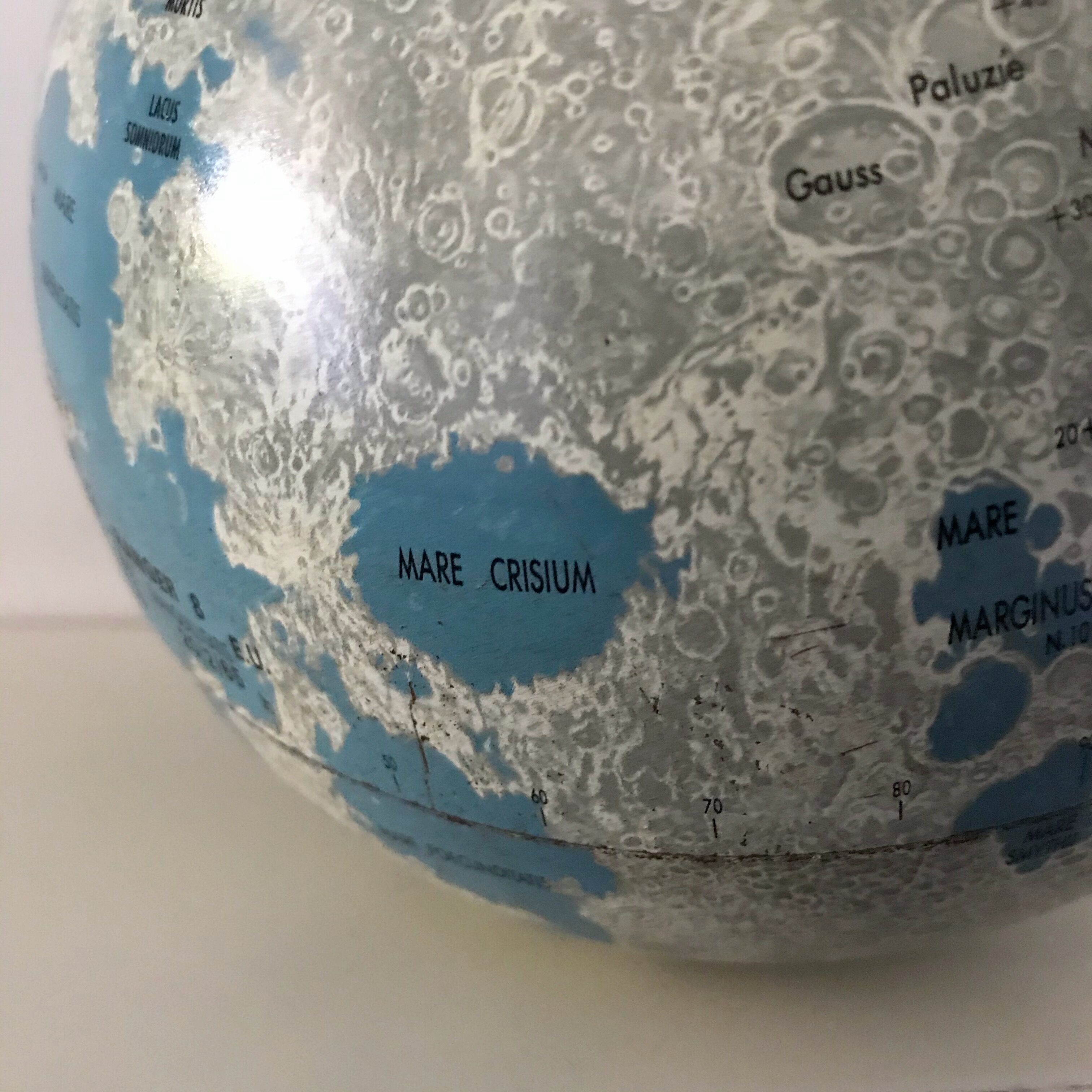 Vintage metal moon globe Replogle globes 1966