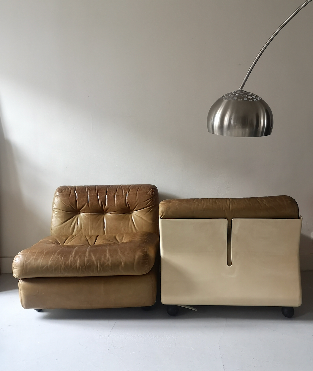 Leather sofa, Amanta model by Mario Bellini for B&B Italia, 1970