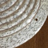 White speckled Clichy glass lampshade with gold edging