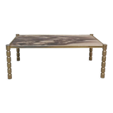 Brass and marble coffee table
