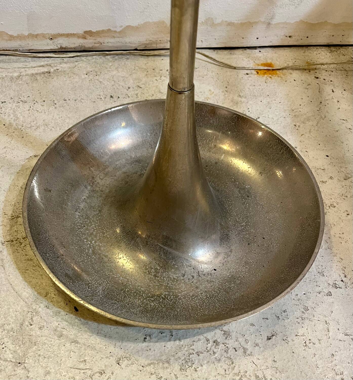 Modernist umbrella stand in chrome tube