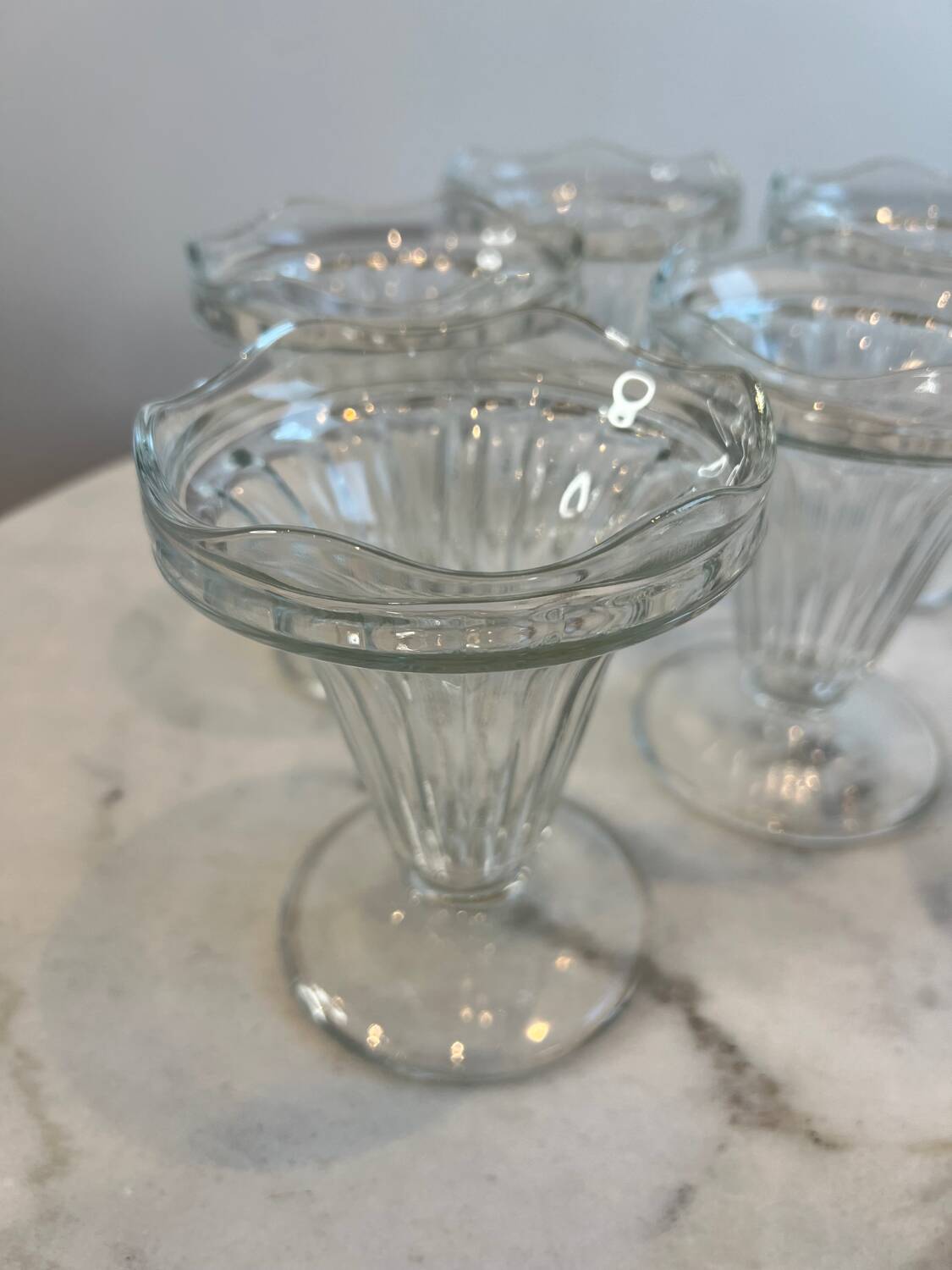 Set of 6 vintage French ice cream bowls