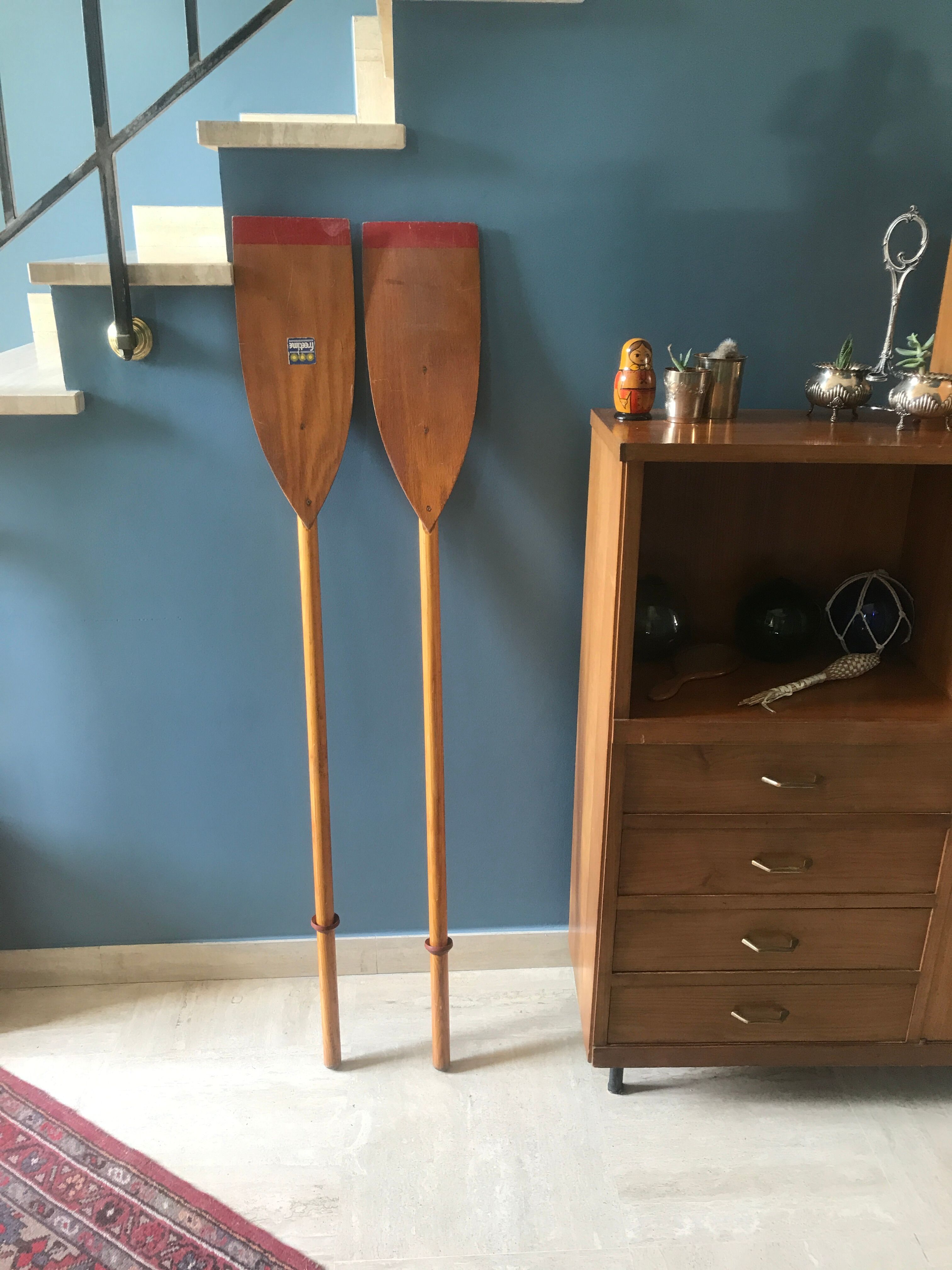 Old vintage oars or paddles 1950