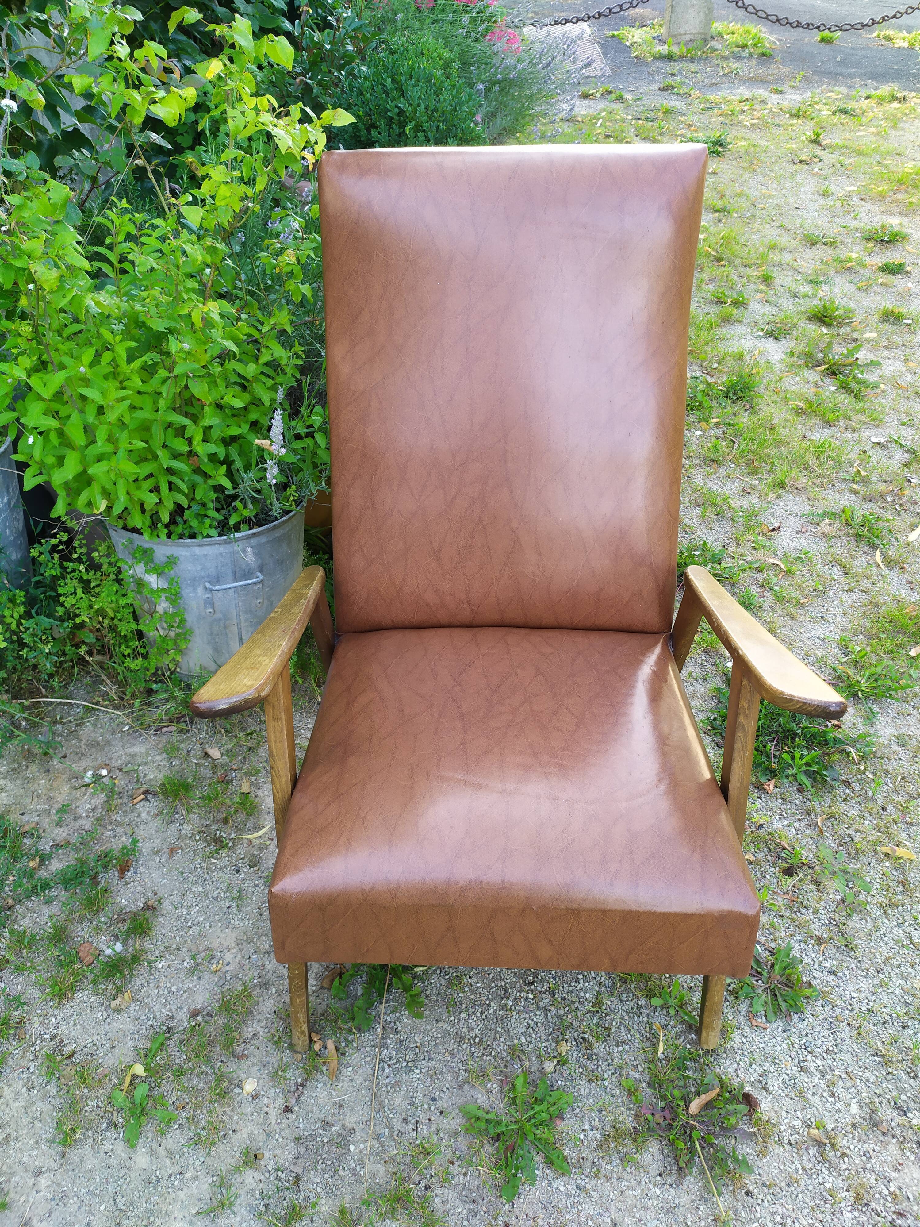 Fauteuil années 50 pieds compas