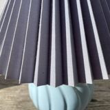 Ceramic pleated ball lamp in sky blue
