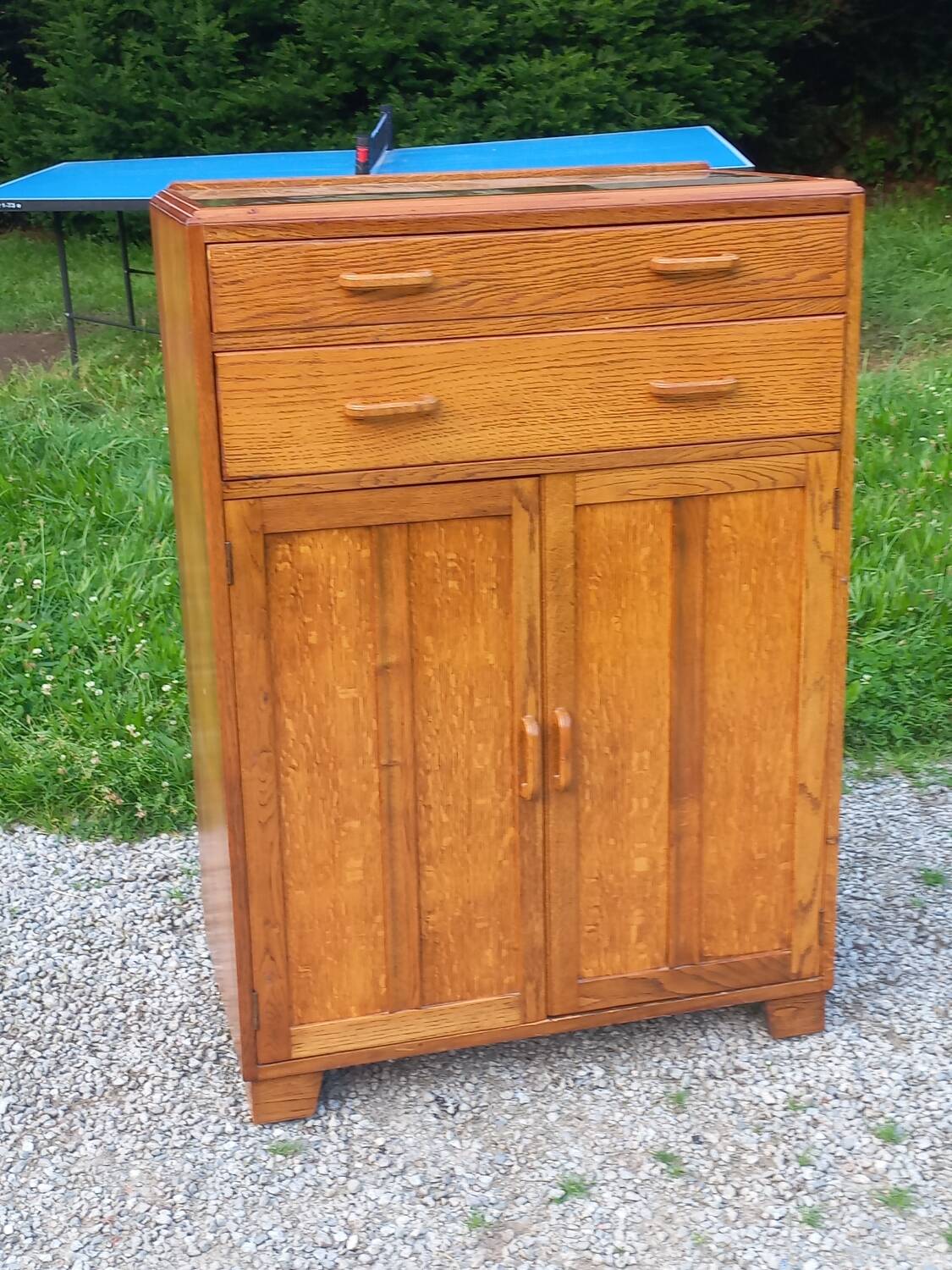 Parisian sideboard 2 doors 2 drawers at support height in oak