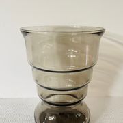 Vintage Leerdam Vase. Glass vase K.P.C. De Bazel. 1920's smoke glass vase Model S.