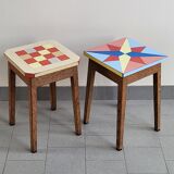 Pair of vintage formica stools 1950