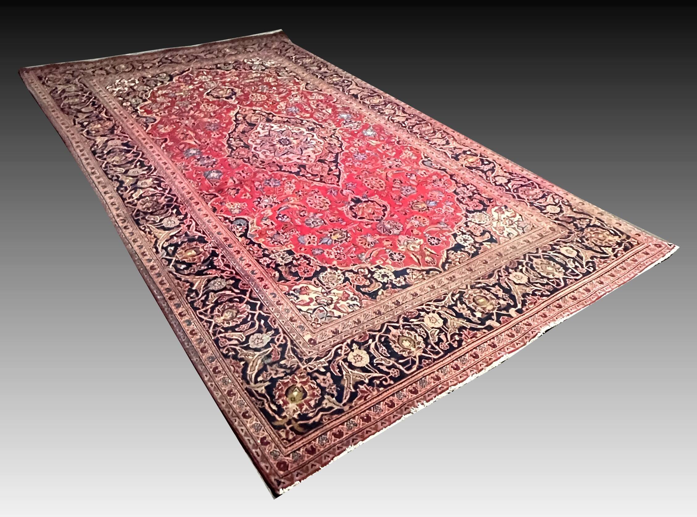 Tapis persan d'orient Iran KASHAN : 1.95 x 320 Mètres