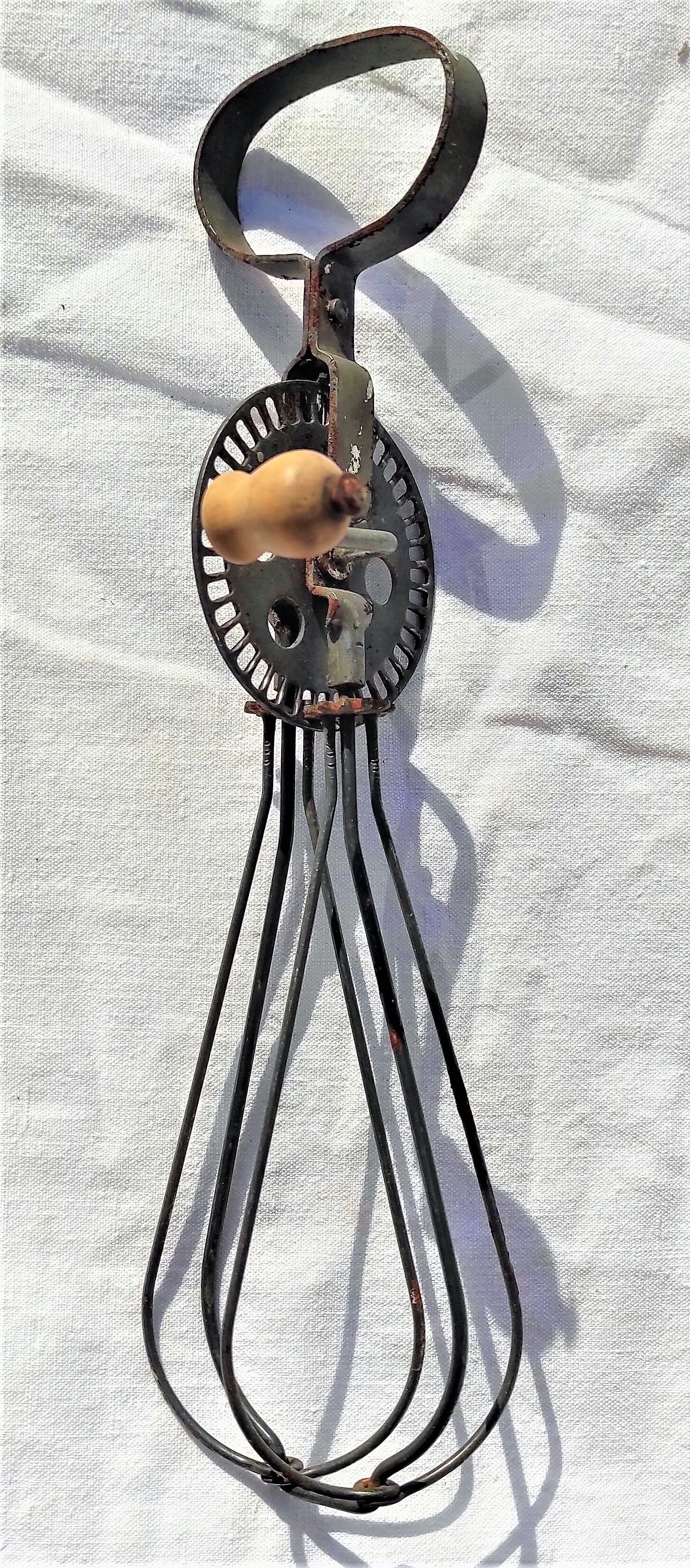 Antique kitchen mechanical whisk