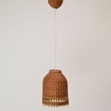 Mid-Century  Wicker Pendant from Uluv, 1960´s
