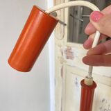 Retro orange opaline ball pendant light lamp