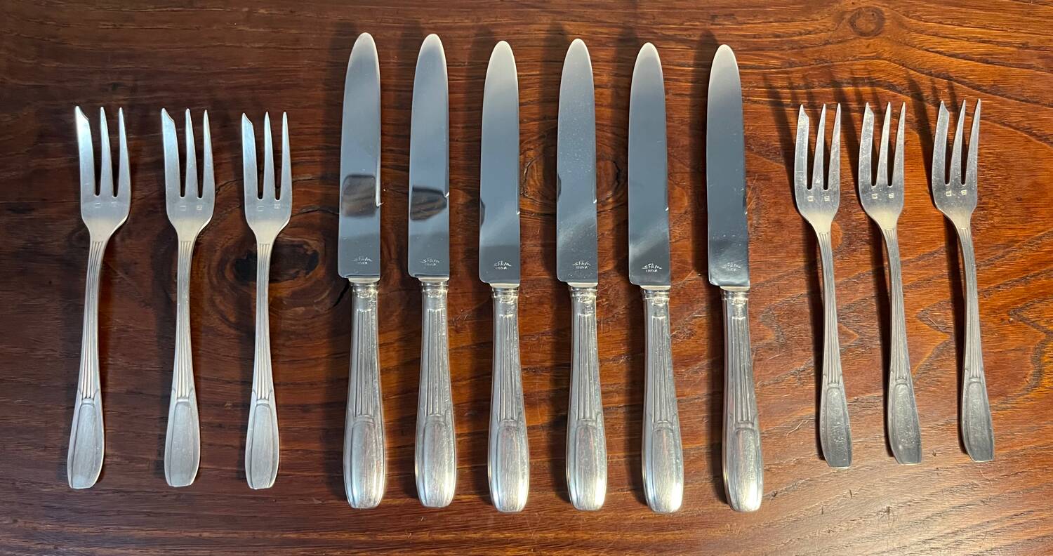 SFAM silver metal dessert or cheese set