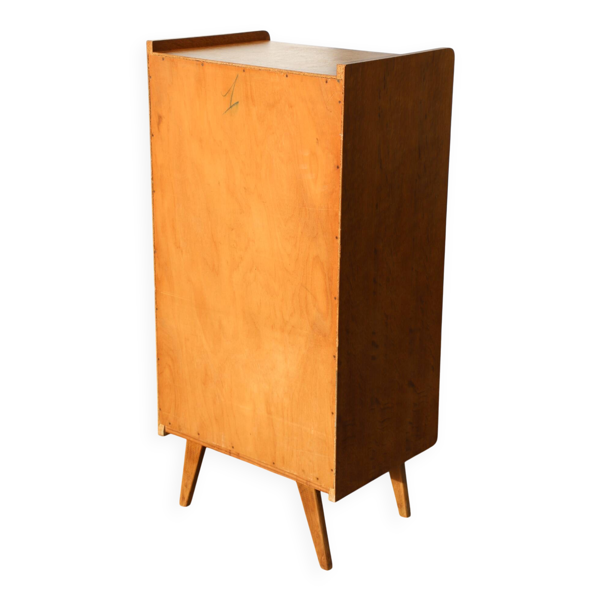 Chiffonnier 7 tiroirs chêne clair 1960