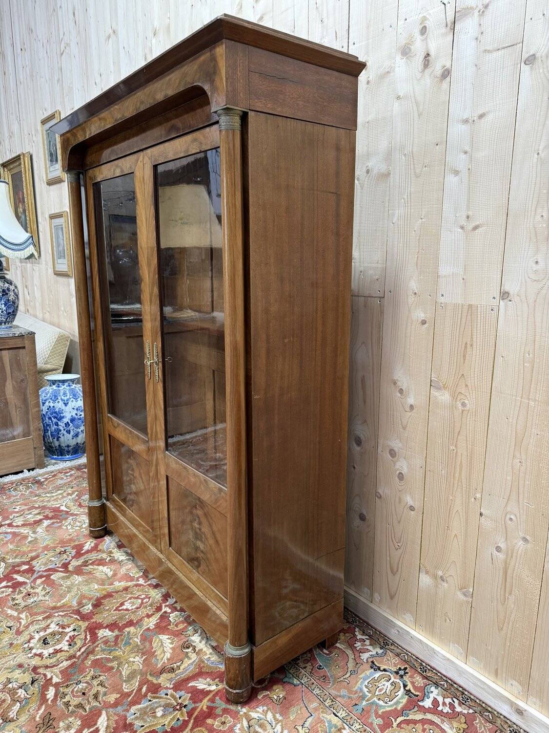 Library - Empire style display cabinet in mahogany