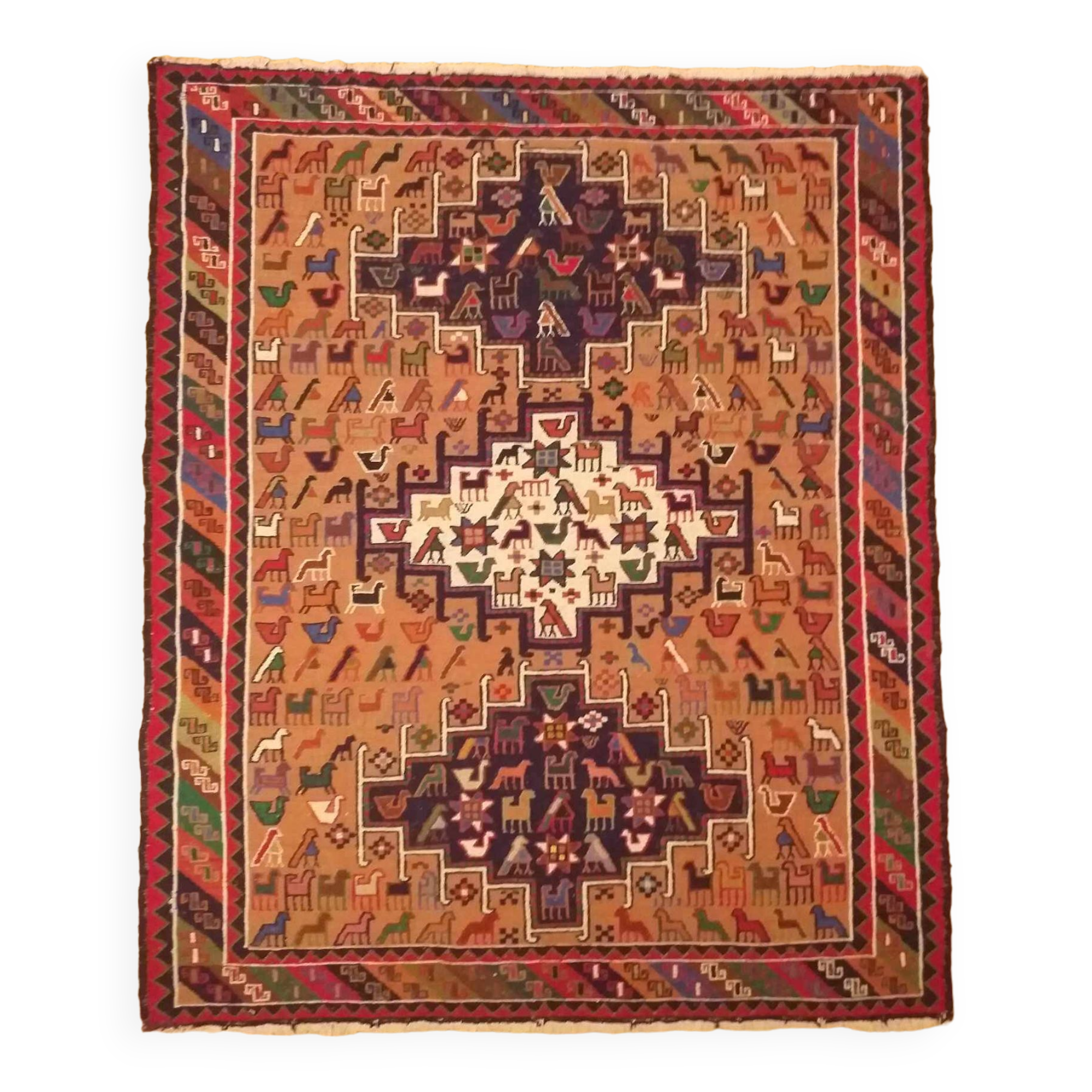 Kilim Anatolian Soumak handmade 142x118cm