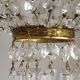 French Empire Style 3 Light Bronze Montgolfier Crystal Basket Chandelier