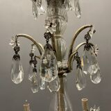 Antique Italian Silver Crystal Chandelier, 1940s