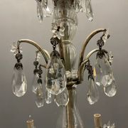 Antique Italian Silver Crystal Chandelier, 1940s