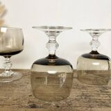 6 large smoked glasses