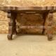 Ancien Tabouret Banc Communion Bois Sculpté + Monogramme Metal Début XXe