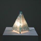 Lampe pyramide en verre et métal, 1970s