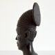 African head sculpture in ebony wood 1940s
