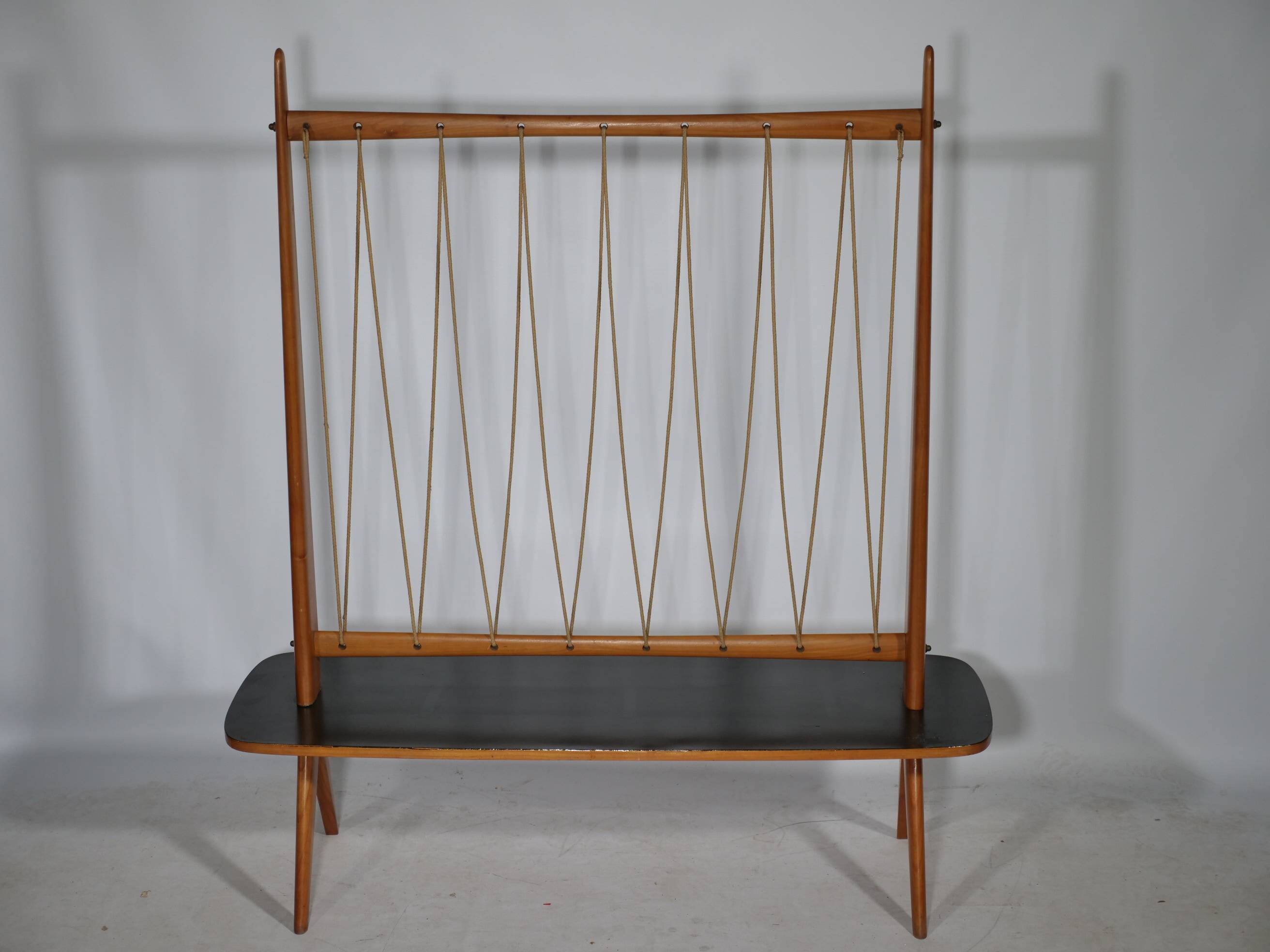 Flower Bench Cherry Wood  1960s Plant Stand