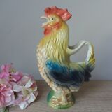 Vintage ceramic jug rooster – soft yellow and blue colours, vintage.