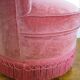 Fauteuil velours rose poudré chauffeuse style napoléon iii vintage