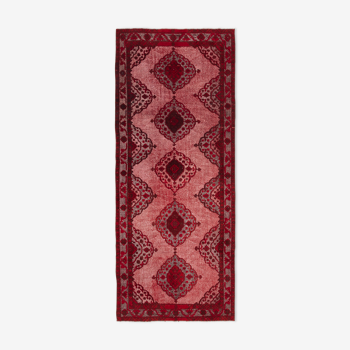 Handmade contemporary oriental 1980s 151 cm x 370 cm red rug