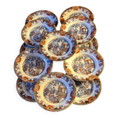 12 Assiettes modèle " Canton" B et F