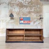 Commercial bank weathered wood panel.