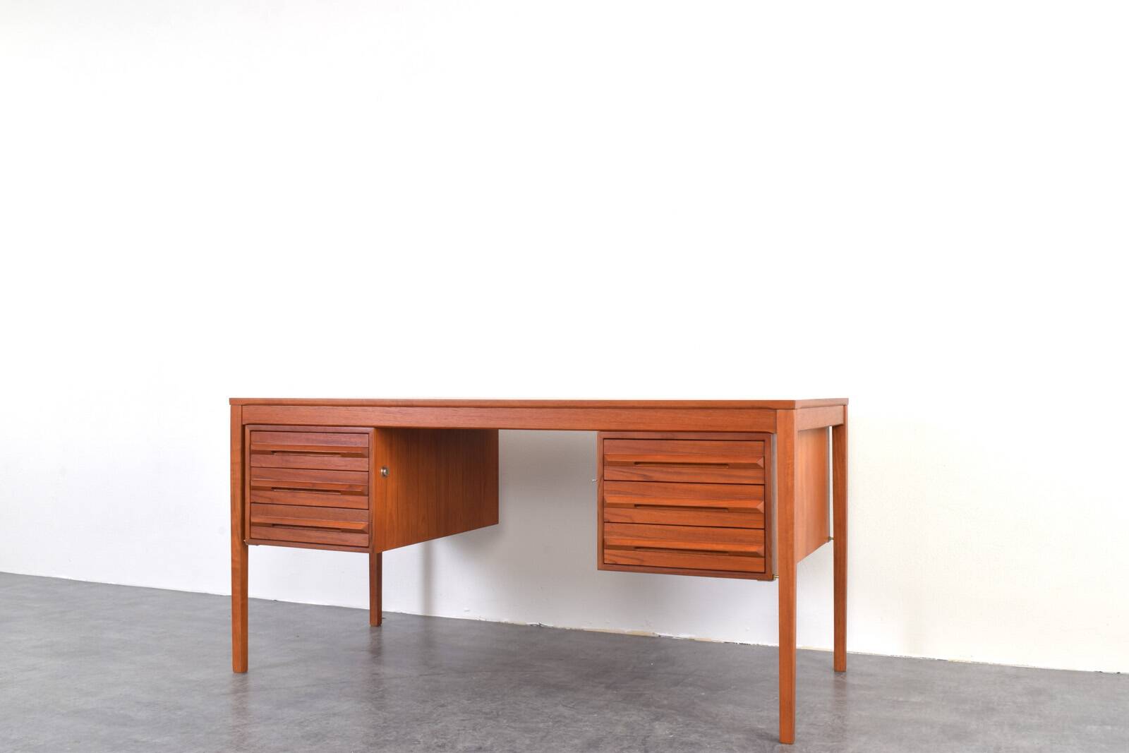 Mid-Century Teak Executive Desk by Torbjørn Afdal for Bruksbo, 1960s.