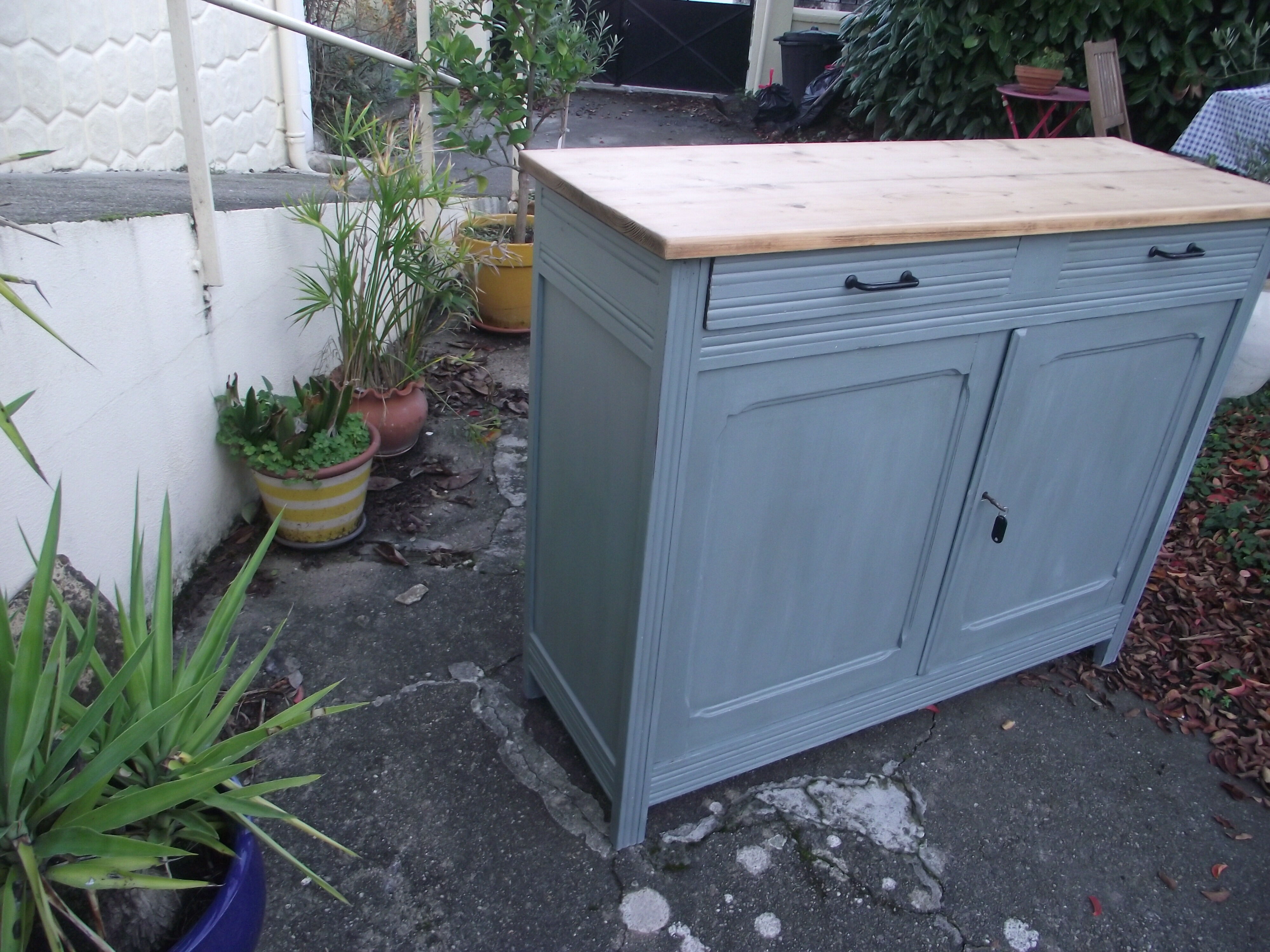 Parisian sideboard of the 30s 40s in painted fir