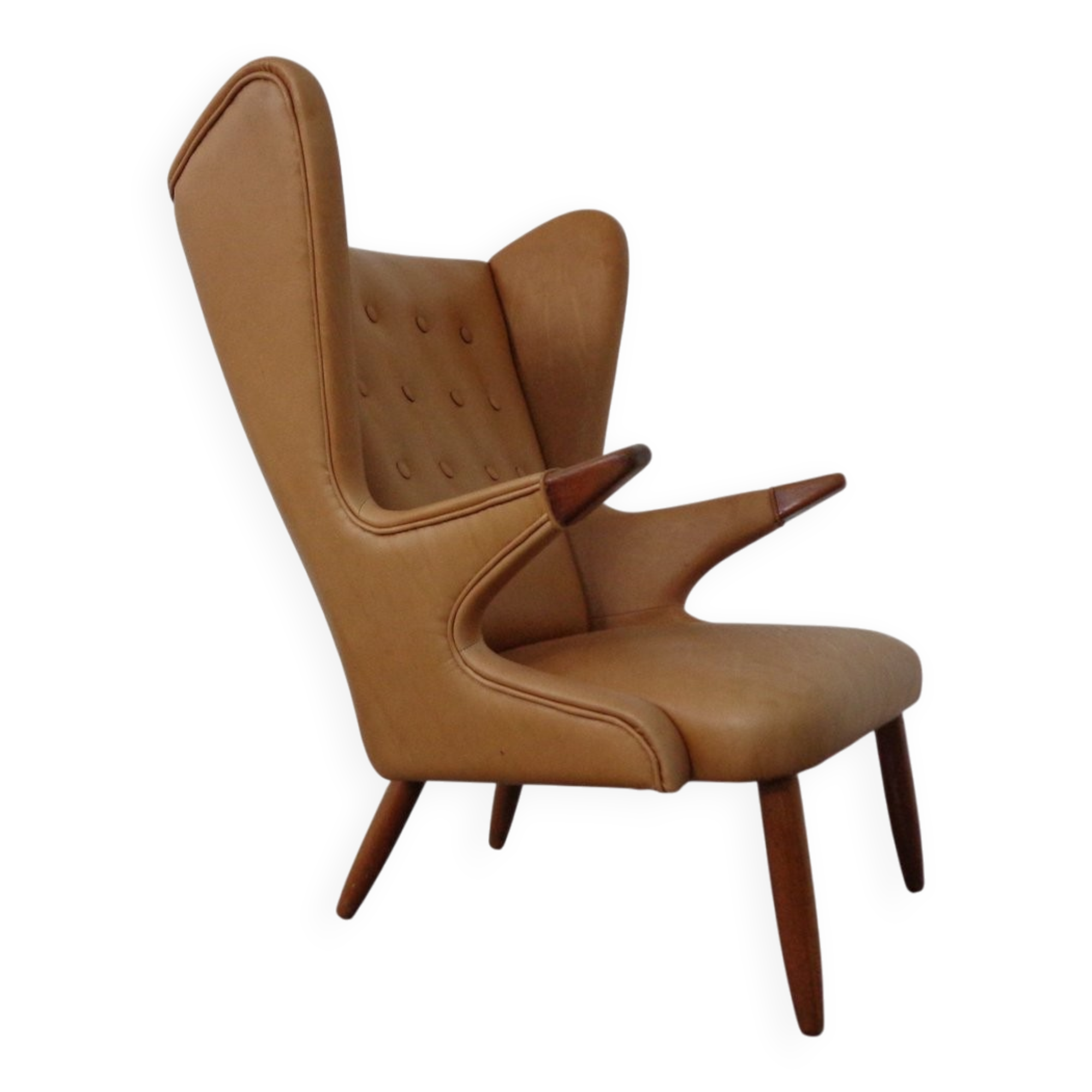 Teak and leather armchair by Svend Skipper for Skippers Møbler, Denmark, 1960s