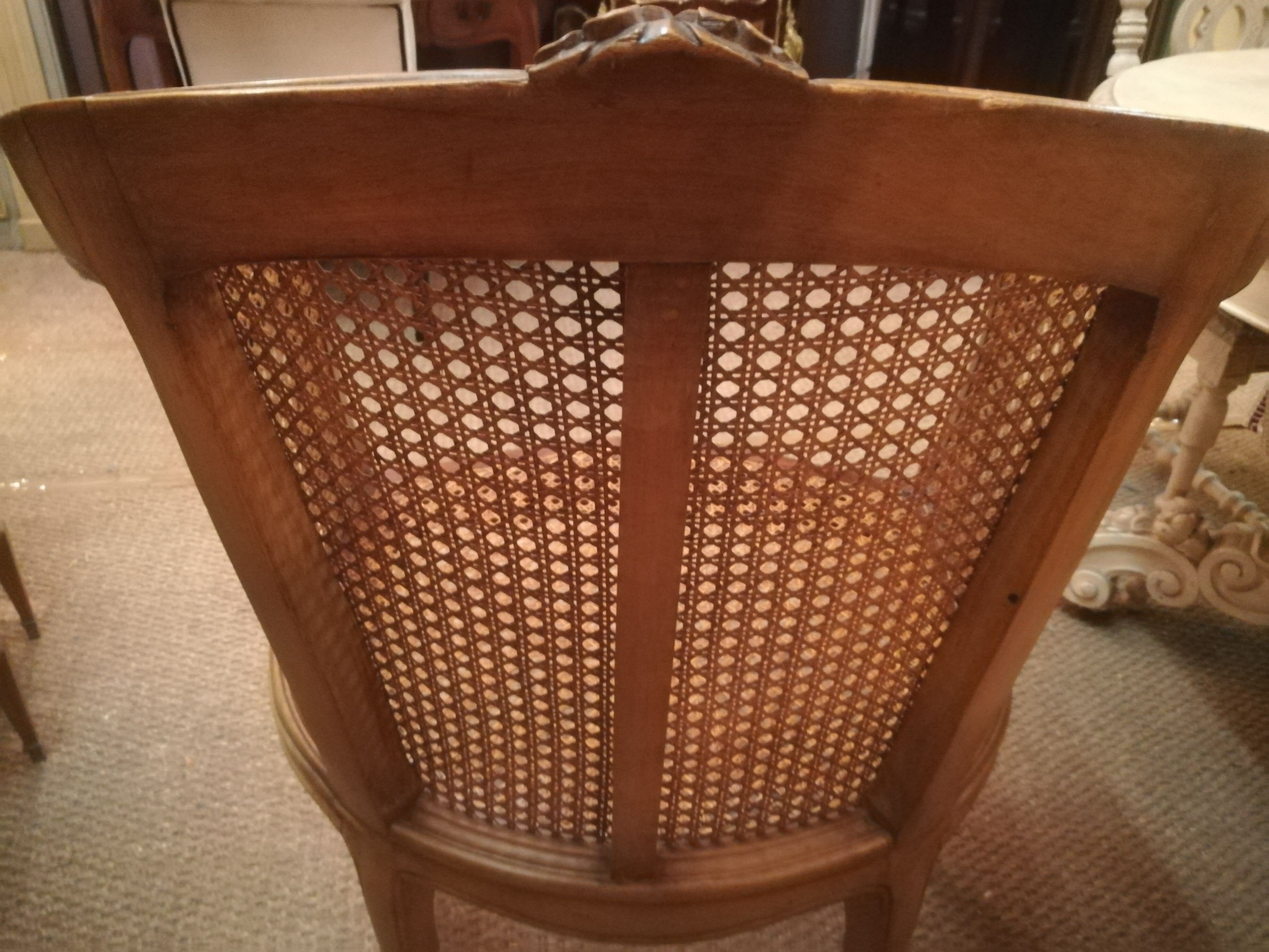Louis xv style canned armchair