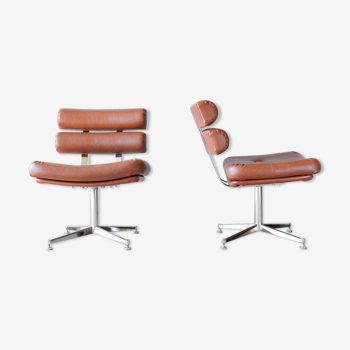 Pair of chairs - 1970 - Cognac