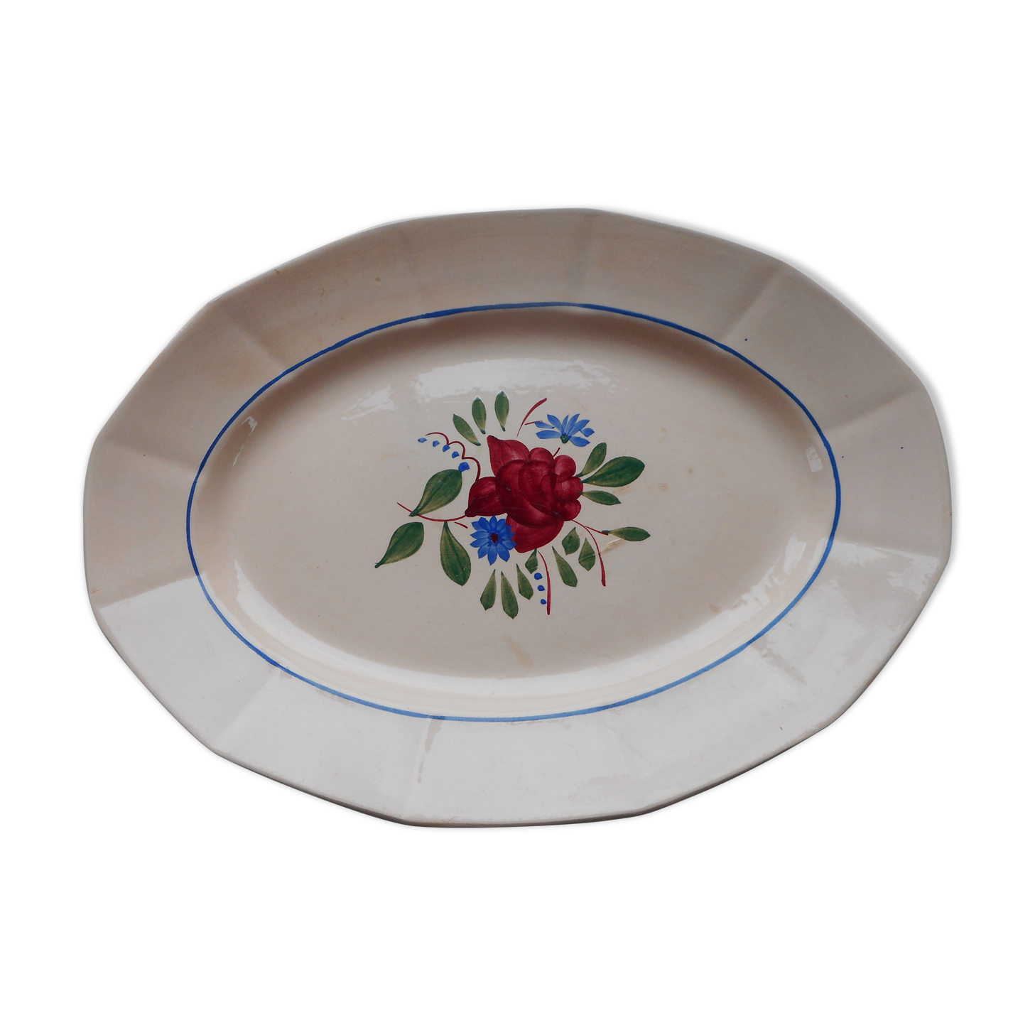 Plat ovale en faïence "Digoin"