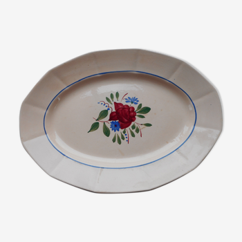 Oval dish in "Digoin" earthenware