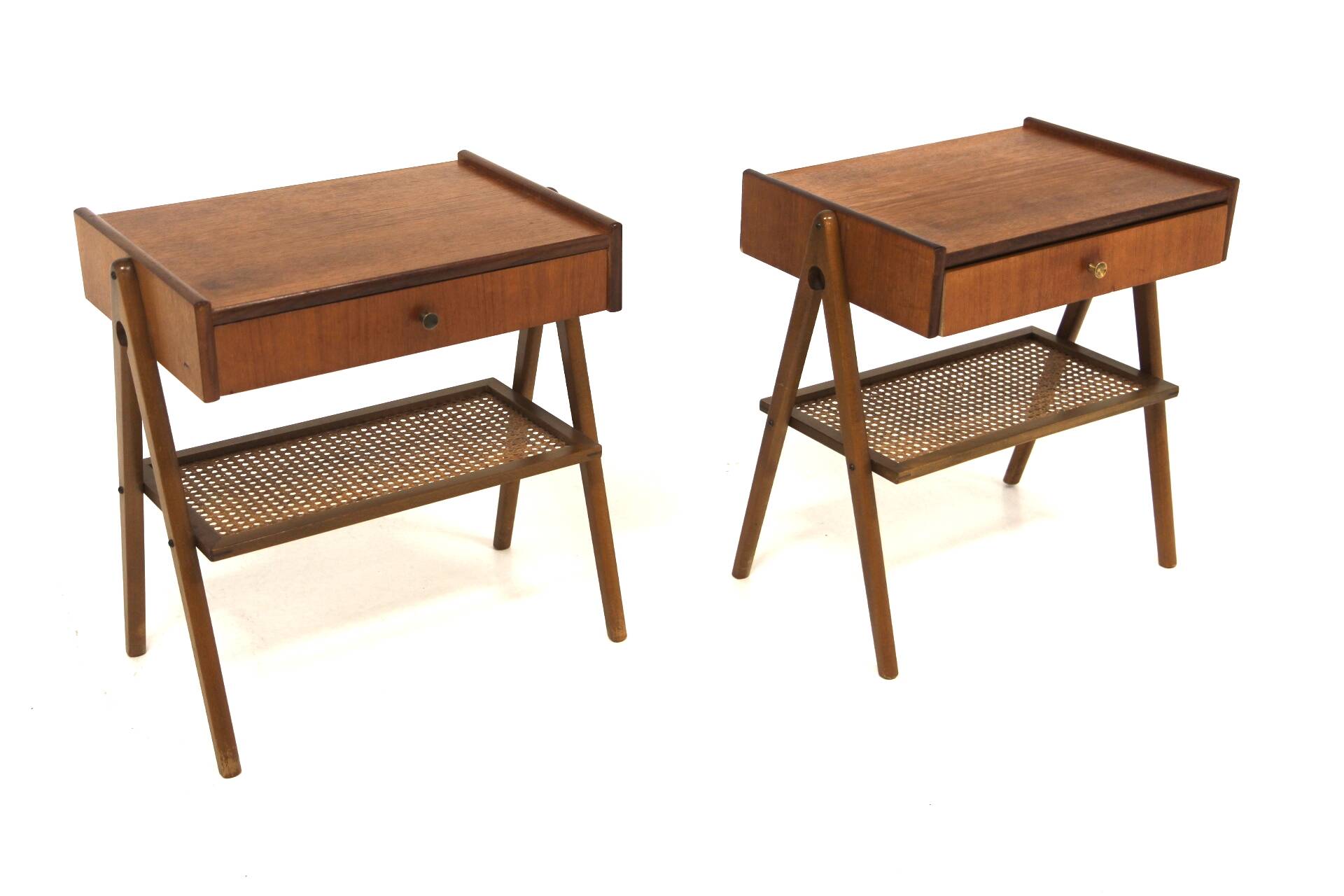 Set of 2 Scandinavian teak bedside tables, Sweden, 1960
