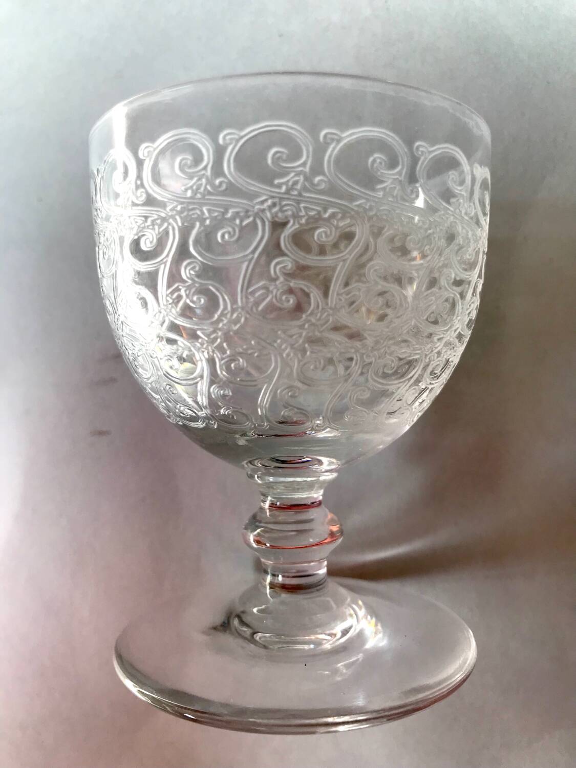 Acid-etched Baccarat glasses