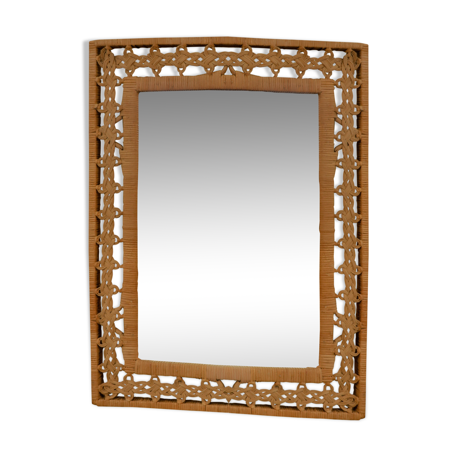 Braided rattan mirror 53x43cm