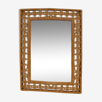 Braided rattan mirror 53x43cm