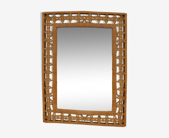 Miroir rotin tressé 53x43cm