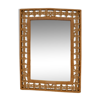 Braided rattan mirror 53x43cm