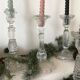 21 cm molded glass candle holder